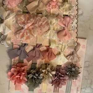 Elegant Kids Hair Accessories Set - Pink, Cream, Gray